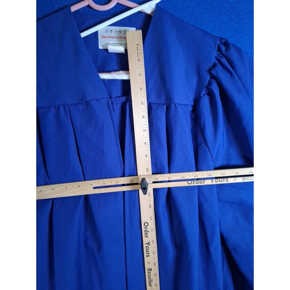 Royal Blue Graduation Gown Robe size 5'9" - 5'11" Unisex High School College - Picture 11 of 16